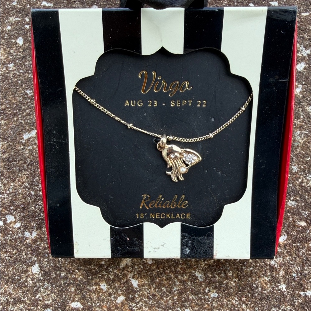 Virgo Zodiac Necklace in Gold